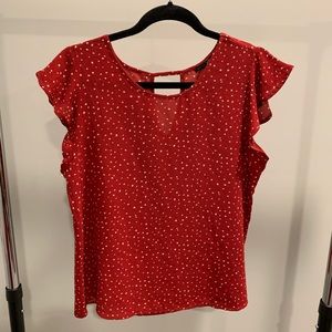 Papermoon Size M Red Ruffle Blouse